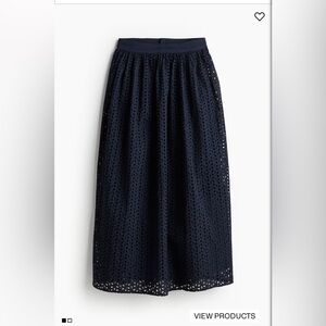 NWOT navy eyelet maxi skirt size 8